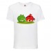 Футболка детская Энгри Бердс  (Angry Birds) белая (AB-red&svin-white) 140 см