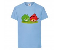 Футболка детская Энгри Бердс  (Angry Birds) светло-голубая (AB-red&svin-blue) 104 см