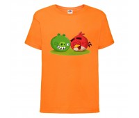 Футболка детская Энгри Бердс  (Angry Birds) оранжевая (AB-red&svin-orange) 104 см