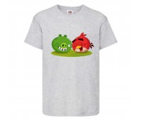 Футболка детская Энгри Бердс  (Angry Birds) серая  (AB-red&svin-gray) 104 см