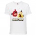 Футболка детская Энгри Бердс  (Angry Birds) белая  (AB-red&chak-white) 152 см