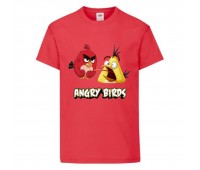 Футболка детская Энгри Бердс  (Angry Birds)  красная  (AB-red&chak-red) 164 см