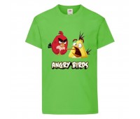 Футболка детская Энгри Бердс  (Angry Birds)  светло-зеленая (AB-red&chak-green) 116 см