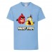 Футболка детская Энгри Бердс  (Angry Birds) светло-голубая  (AB-red&chak-blue) 104 см