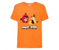 Футболка детская Энгри Бердс  (Angry Birds) оранжевая  (AB-red&chak-orange) 104 см