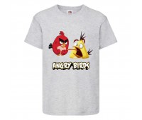 Футболка детская Энгри Бердс  (Angry Birds) серая  (AB-red&chak-gray) 104 см