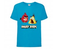 Футболка детская Энгри Бердс  (Angry Birds) голубая  (AB-red&chak-blue) 104 см