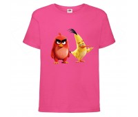 Футболка детская Энгри Бердс  (Angry Birds)  розовая (AB-red&chak-2-pink) 140 см