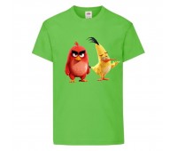 Футболка детская Энгри Бердс  (Angry Birds)  светло-зеленая (AB-red&chak-2-green) 116 см