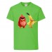 Футболка детская Энгри Бердс  (Angry Birds)  светло-зеленая (AB-red&chak-2-green) 128 см