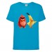 Футболка детская Энгри Бердс  (Angry Birds) голубая  (AB-red&chak-2-blue) 104 см