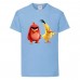 Футболка детская Энгри Бердс  (Angry Birds) светло-голубая  (AB-red&chak-2-blue) 104 см