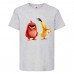 Футболка детская Энгри Бердс  (Angry Birds) серая  (AB-red&chak-2-gray) 140 см