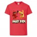 Футболка детская Энгри Бердс  (Angry Birds)  красная  (AB-red&chak-3-red) 140 см