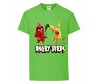 Футболка детская Энгри Бердс  (Angry Birds)  светло-зеленая (AB-red&chak-3-green) 116 см
