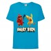 Футболка детская Энгри Бердс  (Angry Birds) голубая  (AB-red&chak-3-blue) 104 см