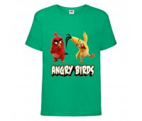 Футболка детская Энгри Бердс  (Angry Birds) зеленая  (AB-red&chak-3-green) 104 см