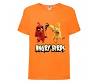 Футболка детская Энгри Бердс  (Angry Birds) оранжевая  (AB-red&chak-3-orange) 104 см