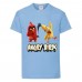 Футболка детская Энгри Бердс  (Angry Birds) светло-голубая  (AB-red&chak-3-blue) 140 см