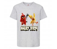 Футболка детская Энгри Бердс  (Angry Birds) серая  (AB-red&chak-3-gray) 140 см