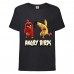 Футболка детская Энгри Бердс  (Angry Birds) черная  (AB-red&chak-3-black) 140 см