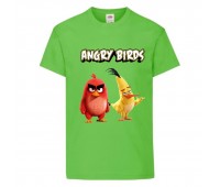 Футболка детская Энгри Бердс  (Angry Birds)  светло-зеленая (AB-red&chak-4-green) 116 см