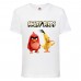 Футболка детская Энгри Бердс  (Angry Birds) белая  (AB-red&chak-4-white) 104 см
