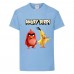 Футболка детская Энгри Бердс  (Angry Birds) светло-голубая  (AB-red&chak-4-blue) 104 см