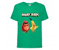 Футболка детская Энгри Бердс  (Angry Birds) зеленая  (AB-red&chak-4-green) 104 см