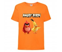 Футболка детская Энгри Бердс  (Angry Birds) оранжевая  (AB-red&chak-4-orange) 104 см