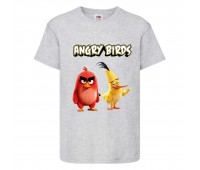 Футболка детская Энгри Бердс  (Angry Birds) серая  (AB-red&chak-4-gray) 104 см