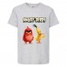 Футболка детская Энгри Бердс  (Angry Birds) серая  (AB-red&chak-4-gray) 104 см