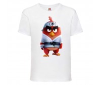 Футболка детская Энгри Бердс  (Angry Birds) белая  (AB-karate-white) 164 см