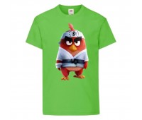 Футболка детская Энгри Бердс  (Angry Birds) светло-зеленая  (AB-karate-green) 116 см