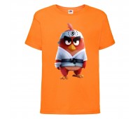Футболка детская Энгри Бердс  (Angry Birds) оранжевая  (AB-karate-orange) 104 см