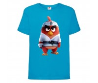 Футболка детская Энгри Бердс  (Angry Birds) голубая  (AB-karate-blue) 104 см