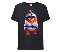 Футболка детская Энгри Бердс  (Angry Birds) черная  (AB-karate-black) 104 см