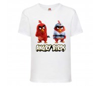 Футболка детская Энгри Бердс  (Angry Birds) белая  (AB-red&karate-white) 104 см