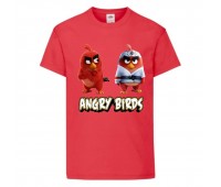 Футболка детская Энгри Бердс  (Angry Birds) красная  (AB-red&karate-red) 116 см