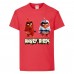 Футболка детская Энгри Бердс  (Angry Birds) красная  (AB-red&karate-red) 140 см