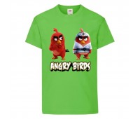 Футболка детская Энгри Бердс  (Angry Birds) светло-зеленая  (AB-red&karate-green) 116 см