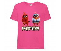 Футболка детская Энгри Бердс  (Angry Birds) розовая  (AB-red&karate-pink) 164 см