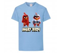 Футболка детская Энгри Бердс  (Angry Birds) светло-голубой  (AB-red&karate-blue) 164 см