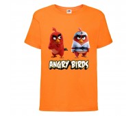 Футболка детская Энгри Бердс  (Angry Birds) оранжевая  (AB-red&karate-orange) 164 см