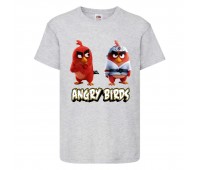 Футболка детская Энгри Бердс  (Angry Birds) серая  (AB-red&karate-gray) 140 см