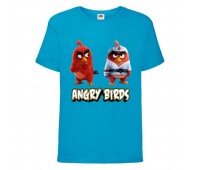 Футболка детская Энгри Бердс  (Angry Birds) голубая  (AB-red&karate-blue) 152 см