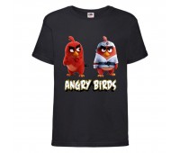 Футболка детская Энгри Бердс  (Angry Birds) черная (AB-red&karate-black) 164 см