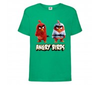 Футболка детская Энгри Бердс  (Angry Birds) зеленая  (AB-red&karate-green) 164 см
