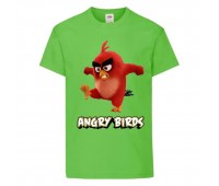 Футболка детская Энгри Бердс  (Angry Birds) зеленая  (AB-red-angry-green) 140 см