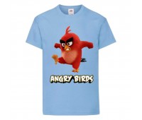 Футболка детская Энгри Бердс  (Angry Birds) светло-голубая  (AB-red-angry-blue) 104 см